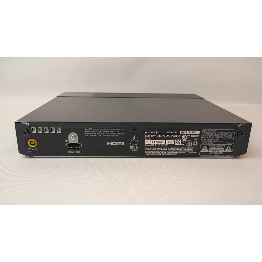 Sony BDP-S2500 Blue-Ray Disc/ DVD Player Tested & Working - Console Only